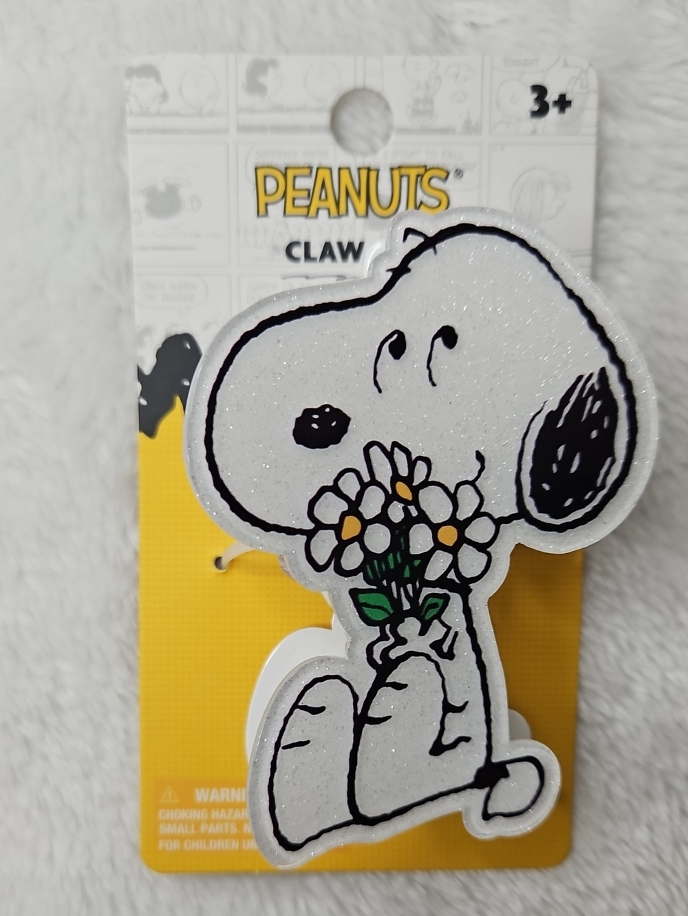 Peanuts Snoopy Glitter Flower Bouquet Hair Claw Clip